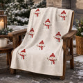 Christmas Snowman and Snowflake Flannel Throw Blanket - 39x28in, Seasonal Decor