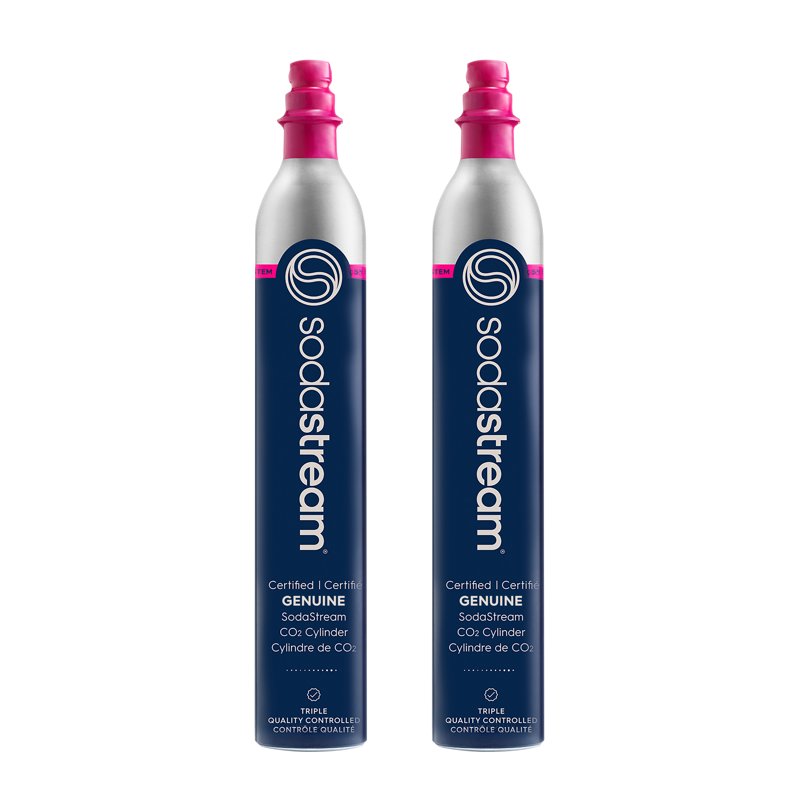 SodaStream CO2 Carbonator Exchange Set - 2 Cylinders, Pink