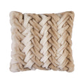 Ombre Tan Braided Faux Fur Decorative Pillow 20x20 Home Accent