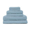Pastel Textured Cotton Bath Towel Set - Aqua, 6-Piece