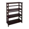 4-Shelf Bookcase - Espresso Finish, Solid Wood Construction