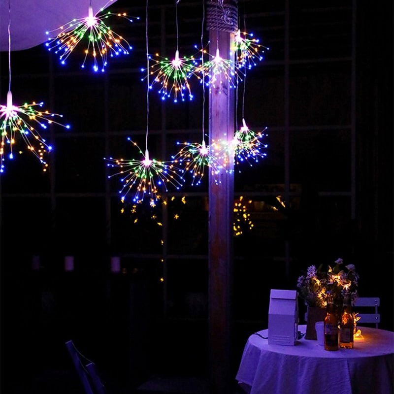 Solar Firework String Lights for Christmas & Holiday Decor - 200 LEDs Copper Wire Fairy Lights