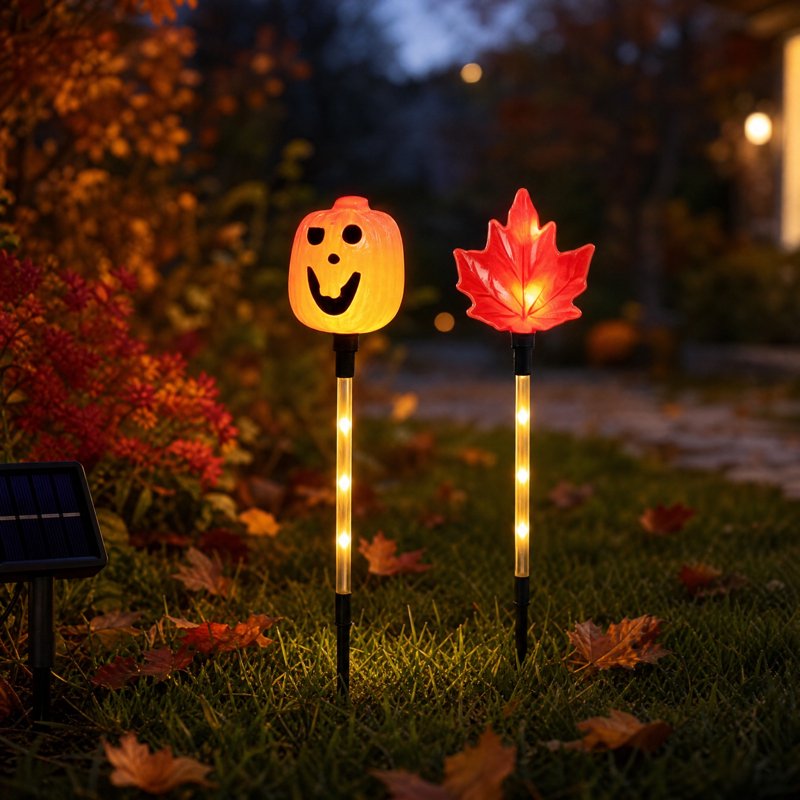 Halloween Solar Garden Stake Light Pumpkin Ghost Mummy with Waterproof Outdoor Design - Variation #319A