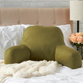 Solid Moss Green Cotton Duck Bed Rest Pillow - Overstuffed Supportive Cushion - Green Variation