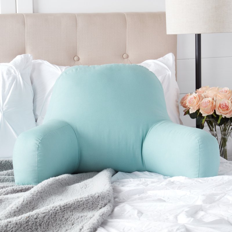 Turquoise Cotton Duck Bed Rest Pillow for Relaxing & Support - Junior Size