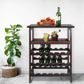 Solid Wood 18-Bottle Freestanding Wine Rack with Tabletop