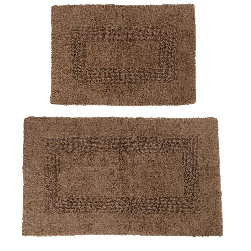 Somerset Home 2-Piece Machine Washable Cotton Bathroom Mat Set - Taupe