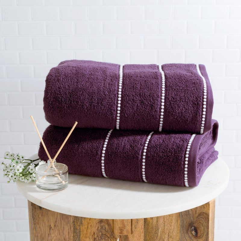 Purple Luxury Cotton Bathroom Towels Set - Quick Dry 2-Piece Somerset Home