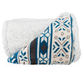 Reversible Blue Snowflake Throw Blanket with Sherpa Back - 50x60 Inches, Adult