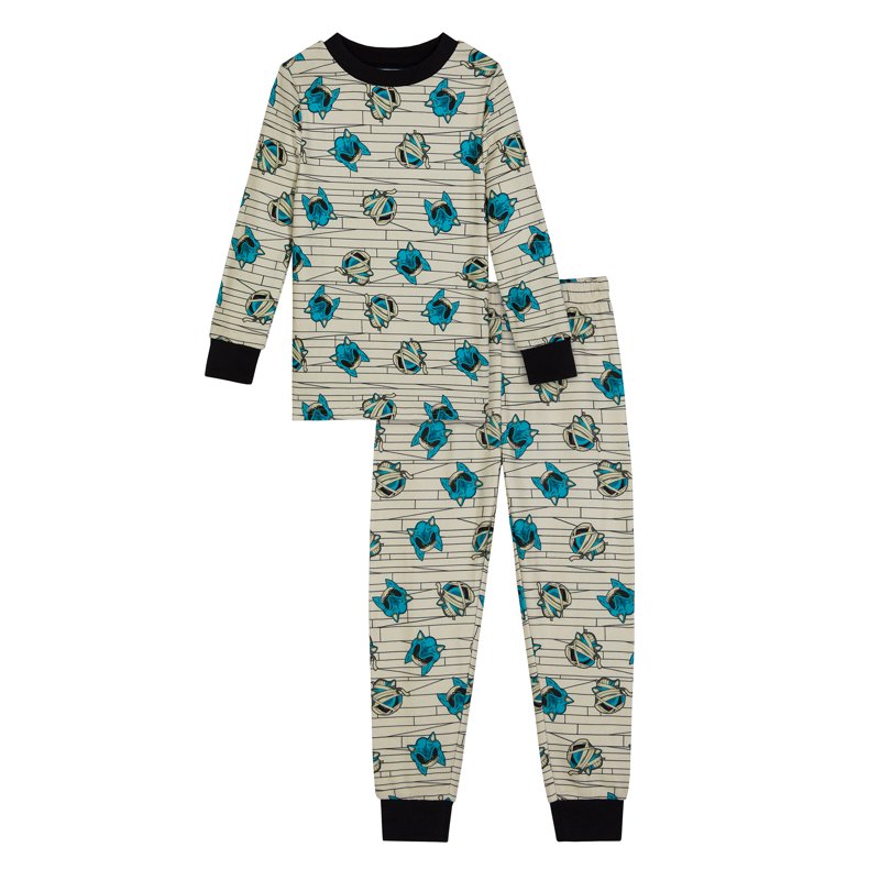 Sonic Zombie Halloween Sleep Set for Boys - Long Sleeve Top & Pants, Size 4