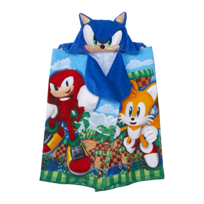 Kids Sonic The Hedgehog Hooded Cotton Towel - Bath & Beach Wrap