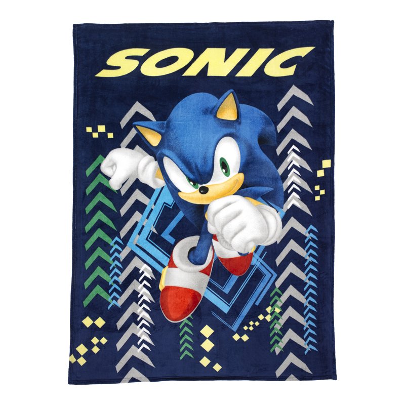Sonic the Hedgehog Kids Blue Fleece Bed Blanket Twin/Full - Variation Sonic the Hedgehog