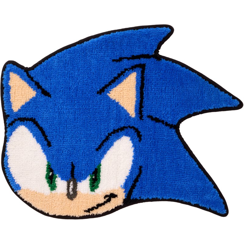 Kids Sonic the Hedgehog Bath Rug 22x17 Blue Non-Slip Plush Bathroom Mat