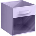 Sorbus Collapsible Fabric Storage Bin with Clear Window - Pastel Purple, 11 Inch