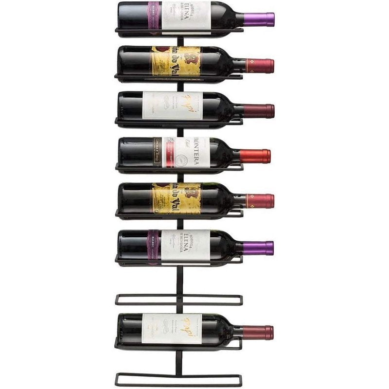 Wall-Mounted Wine Rack Set - 9-Bottle Storage - Black - 3 Pack