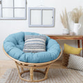 Sky Blue Round Papasan Cushion - 44 x 44 x 4