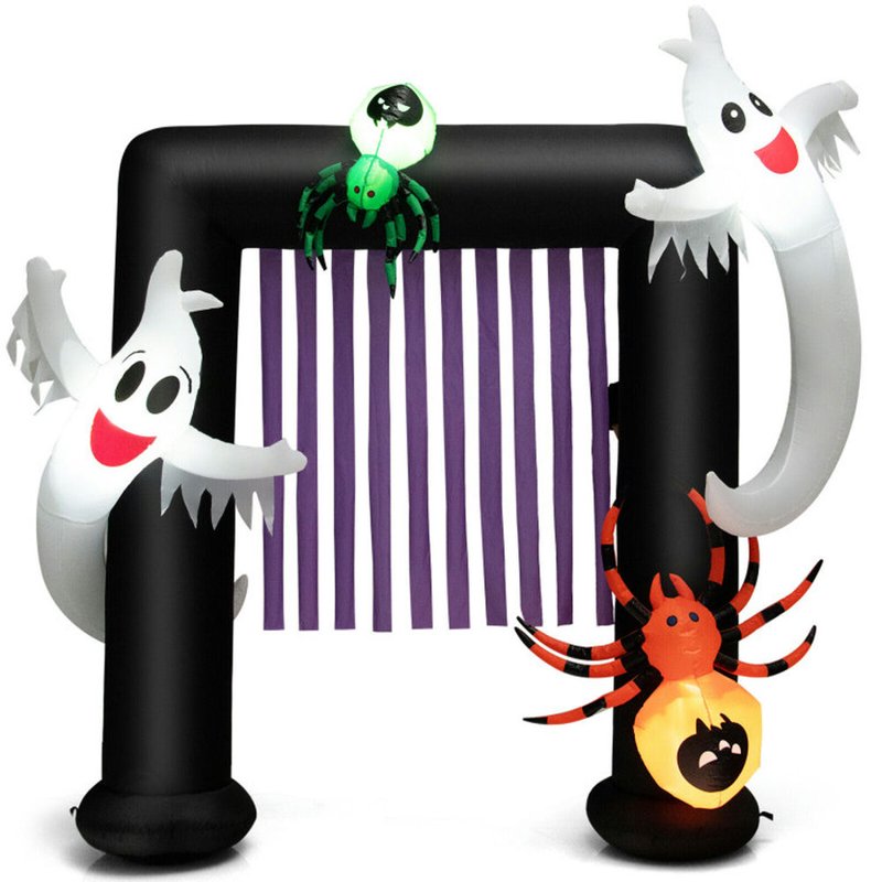 Halloween Inflatable Archway 7.5 Ft Outdoor Yard Decor with Lights & Stakes