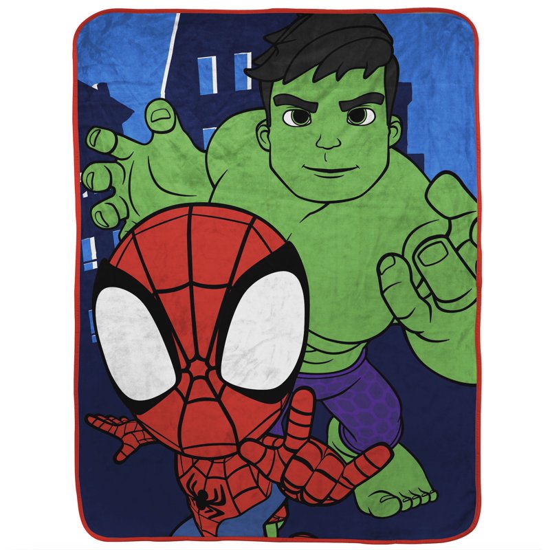 Kids Spidey & His Amazing Friends Throw Blanket 46x60 Microfiber Blue