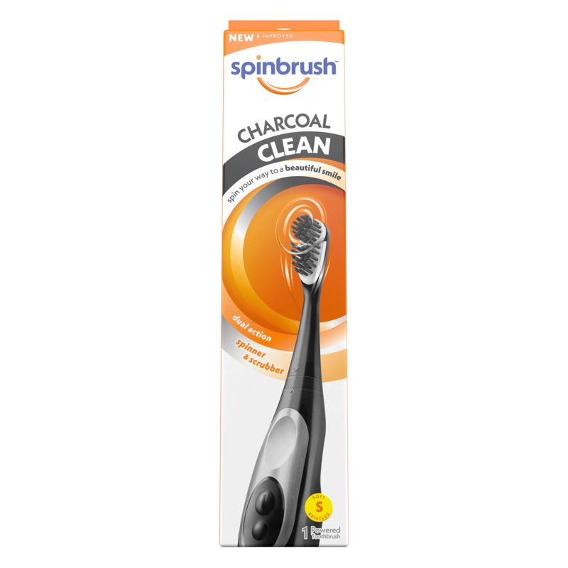 Charcoal-Infused Battery-Powered Electric Toothbrush with Soft Bristles