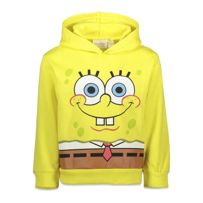 Kids SpongeBob SquarePants Fleece Pullover Hoodie - Yellow, Size 14-16 - Officially Licensed