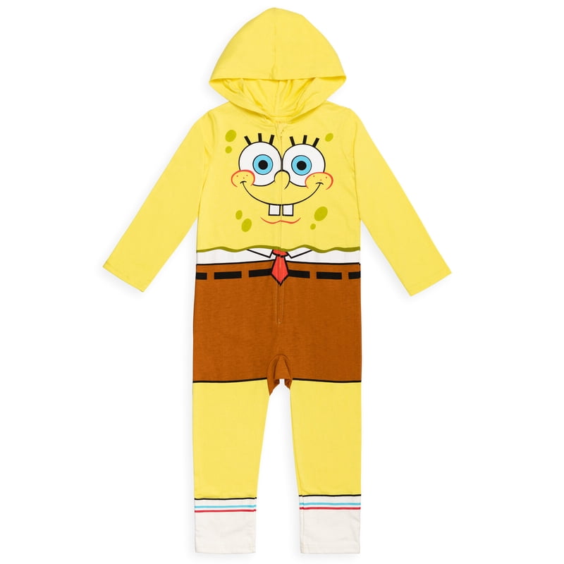 Kids SpongeBob SquarePants Zip-Up Cosplay Costume Coverall - Yellow 14-16