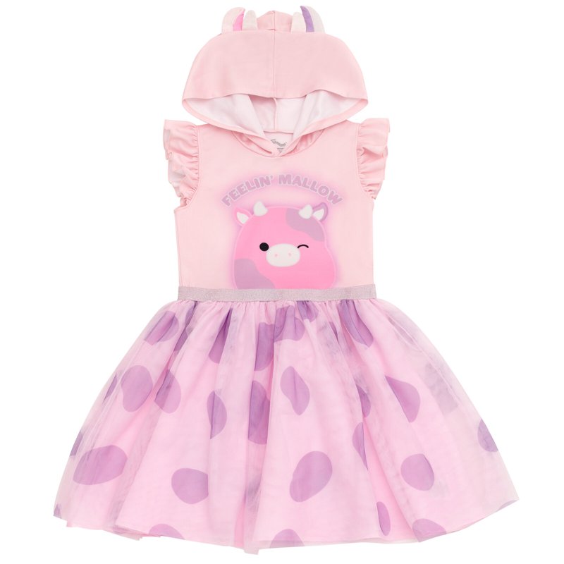 Toddler to Big Kid Squishmallows Patty the Cow Cosplay Tulle Dress - Pink, 7-8