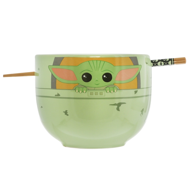 Grogu In Pod Ceramic Ramen Bowl with Chopsticks - 20oz
