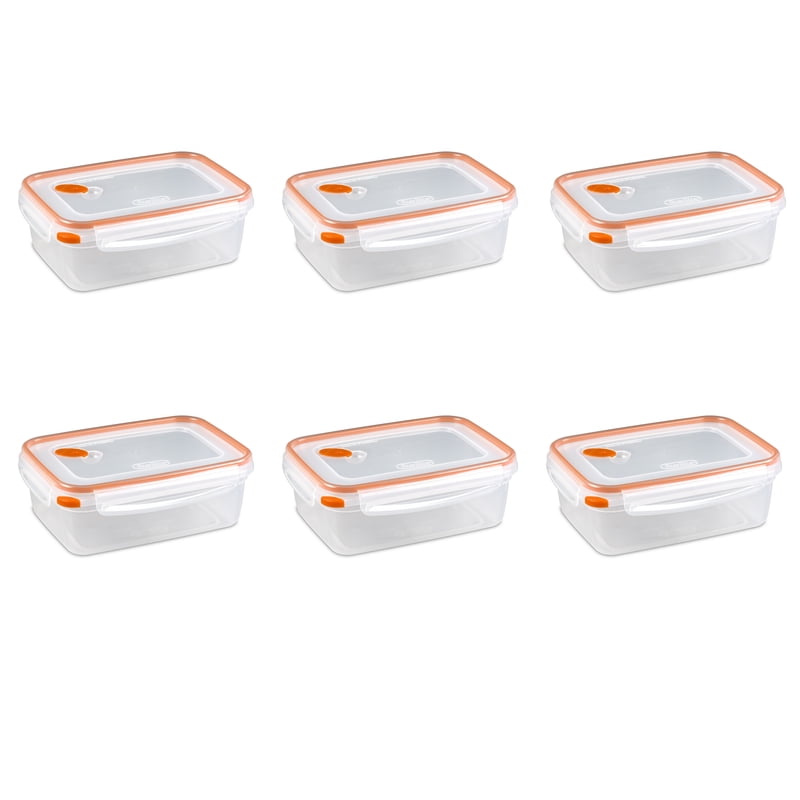 Airtight 8.3 Cup Rectangle Food Storage Container - 6 Count, Orange