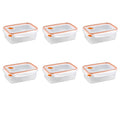 Airtight 8.3 Cup Rectangle Food Storage Container - 6 Count, Orange