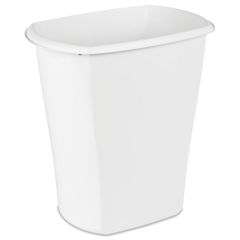 10 Gallon Plastic Trash Can - White, 6 Pack