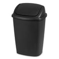 7.5 Gallon Plastic Kitchen Trash Can with Swing Top Lid - Black