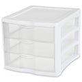 Sterilite ClearView 3-Drawer Stackable Storage Organizer System - 8 Pack