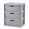 3-Drawer Plastic Storage Tower with Removable Bins - Gray, Single Variation