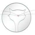 12-Inch Cat Mirror with Silver Frame and 3D Kitten Design