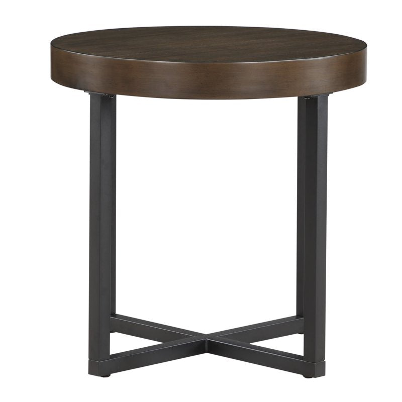 Yukon End Table - Brown Engineered Wood & Iron