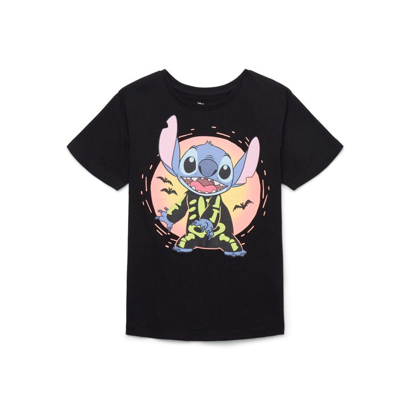 Halloween Skeleton Stitch Girls T-Shirt - S (6-6X) - Cute Graphic Tee