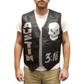 Men's Faux Leather Skull Vest - Stone Cold Steve Austin Costume, Medium & 3XL Variations