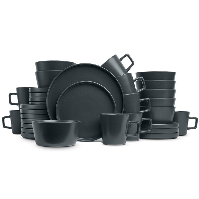 Celina 32-Piece Round Dinnerware Set - Gray Matte, Service for 8