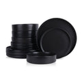 Cecile 12-Piece Dinnerware Set - Black Stoneware