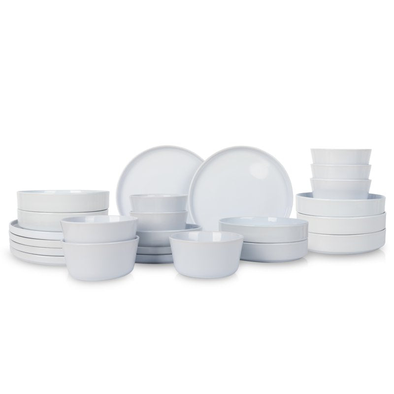 Celina 24-Piece Dinnerware Set - White Stoneware