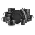 Celina Stoneware 32 Piece Dinnerware Set - Black Matte, Service for 8