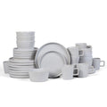 Stoneware Soup Bowls Set - 32-Piece White Dinnerware