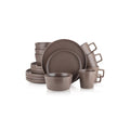 16-Piece Brown Matte Stoneware Dinnerware Set - Celina