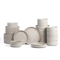 32-Piece Beige Dinnerware Set - Durable Stoneware