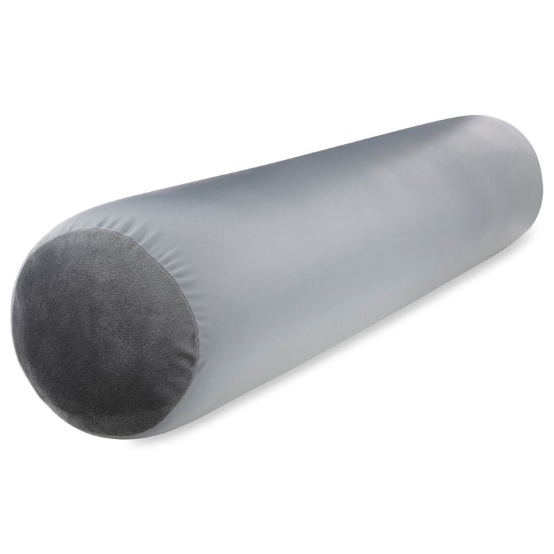 Pillowy Full-Size Body Pillow & Cover - Dark Grey, Microbead Support, Cooling Spandex-Nylon