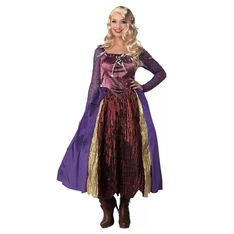 Adult Salem Silly Witch Costume - Medium Yellow Hocus Pocus Inspired Dress & Wig