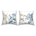 Set of 2 Modern Plant Sprigs Decorative Throw Pillows 18x18