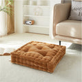 Yellow Velvet Floor Pillow 20x20 Inch Lounge Cushion for Living Room & Bedroom