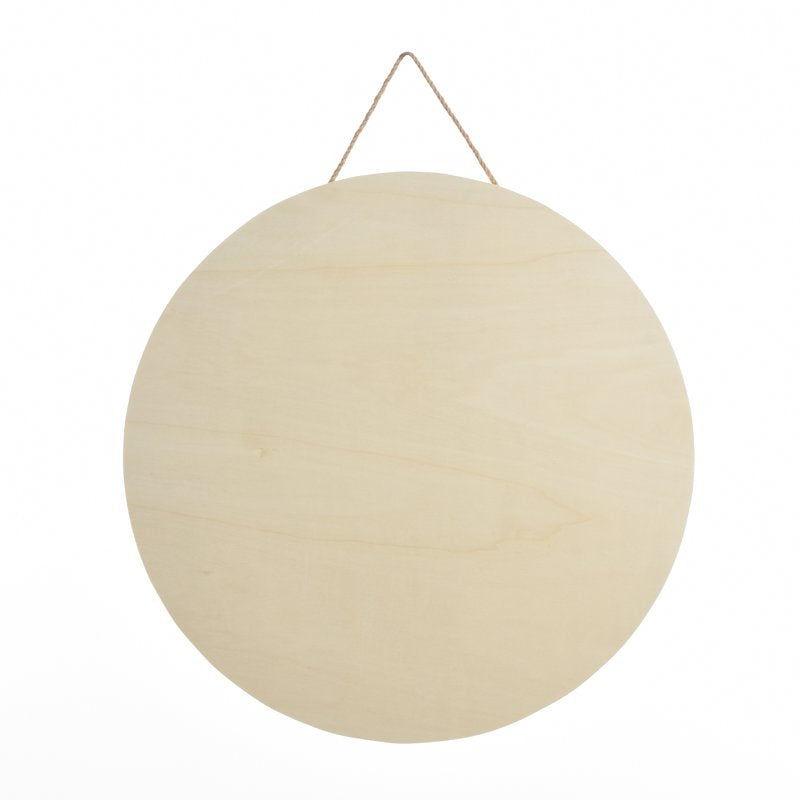 17.9-Inch Unfinished Round Wood Plaque for DIY Crafts and Home Decor