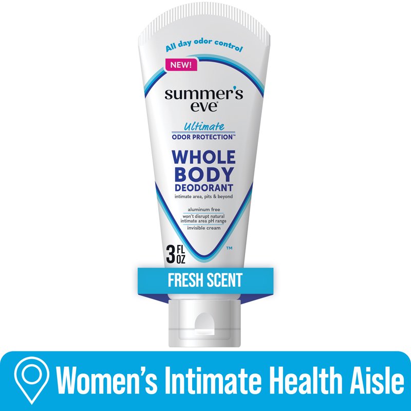 Whole Body Deodorant for Women - Aluminum-Free pH-Balanced Cream, 3 Fl Oz